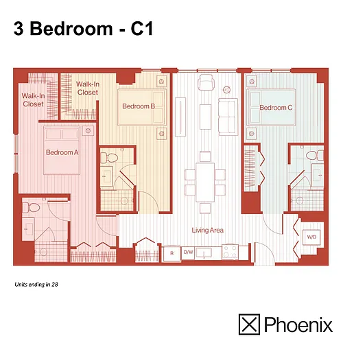 Floor plan 3 Bedroom - C1