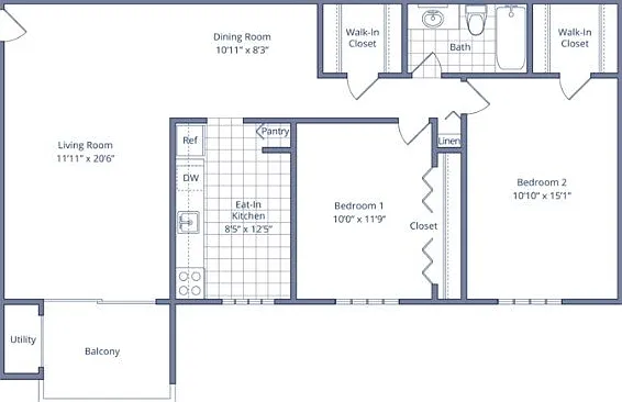 Bel Air - 2b 1b 899sqft - B3 Bel Air - 2b 1b 899sqft - B3