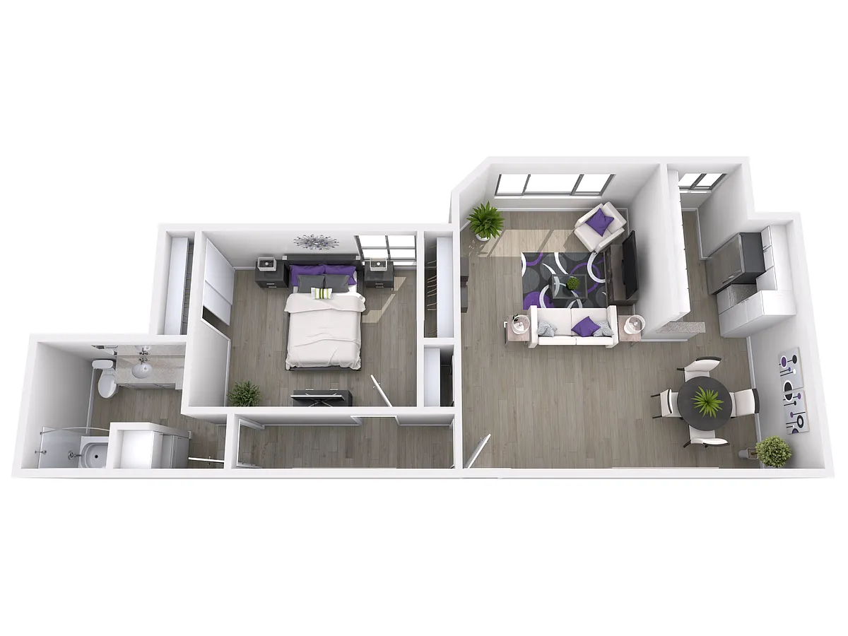Floor plan 1 Bed 1 Bath