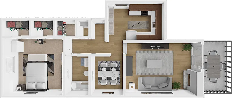 Floor plan Garden One Bedroom