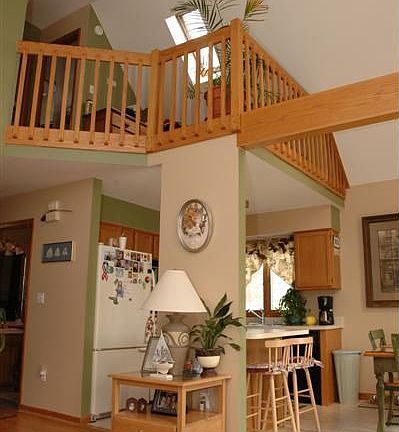 open floor plan loft area