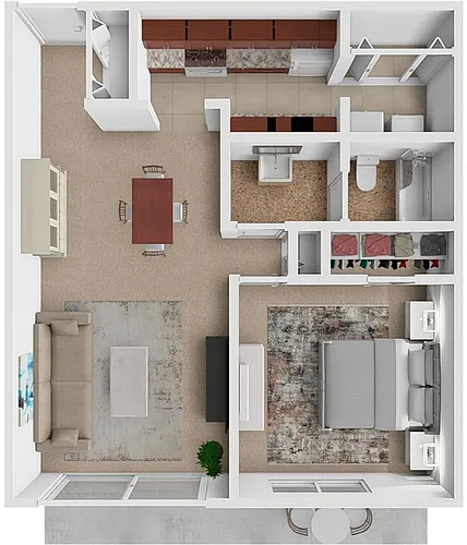Floor plan 1 Bed 1 Bath