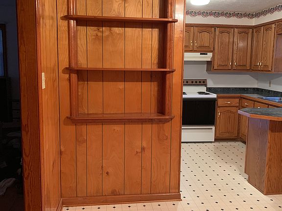 Shelves in dining room
