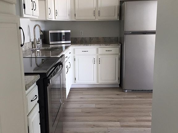 Side view of renovated kitchen