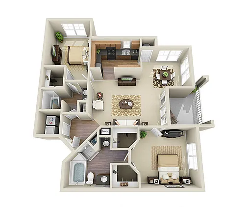 Floor plan The Myers over Sunroom