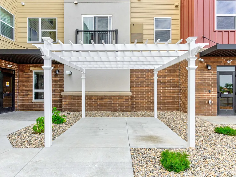 Outdoor pergola area.
