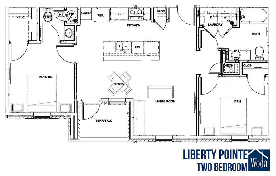 Floor plan 2 Bdrm