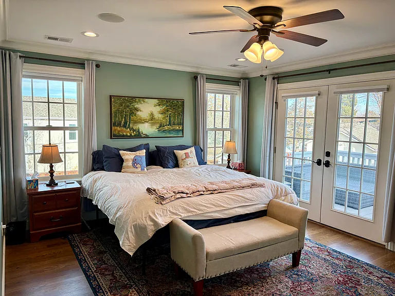 Primary bedroom with very comfortable king bed.