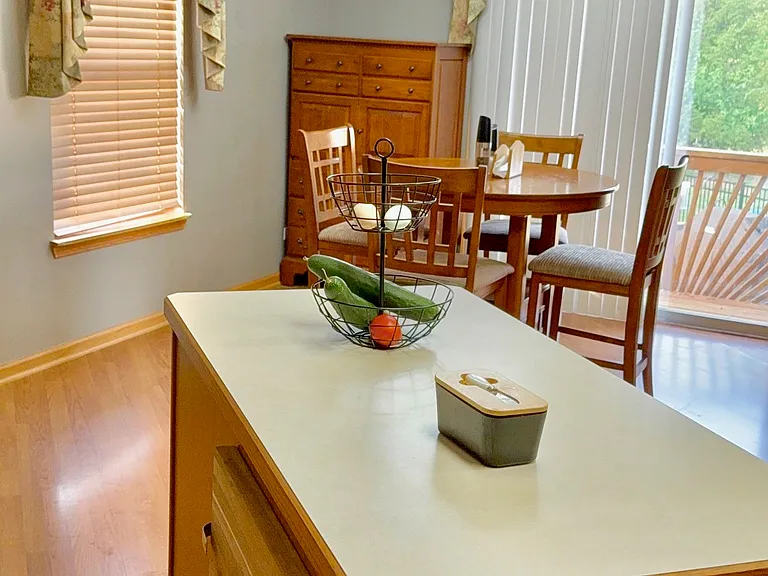 Kitchen island looking back to nook