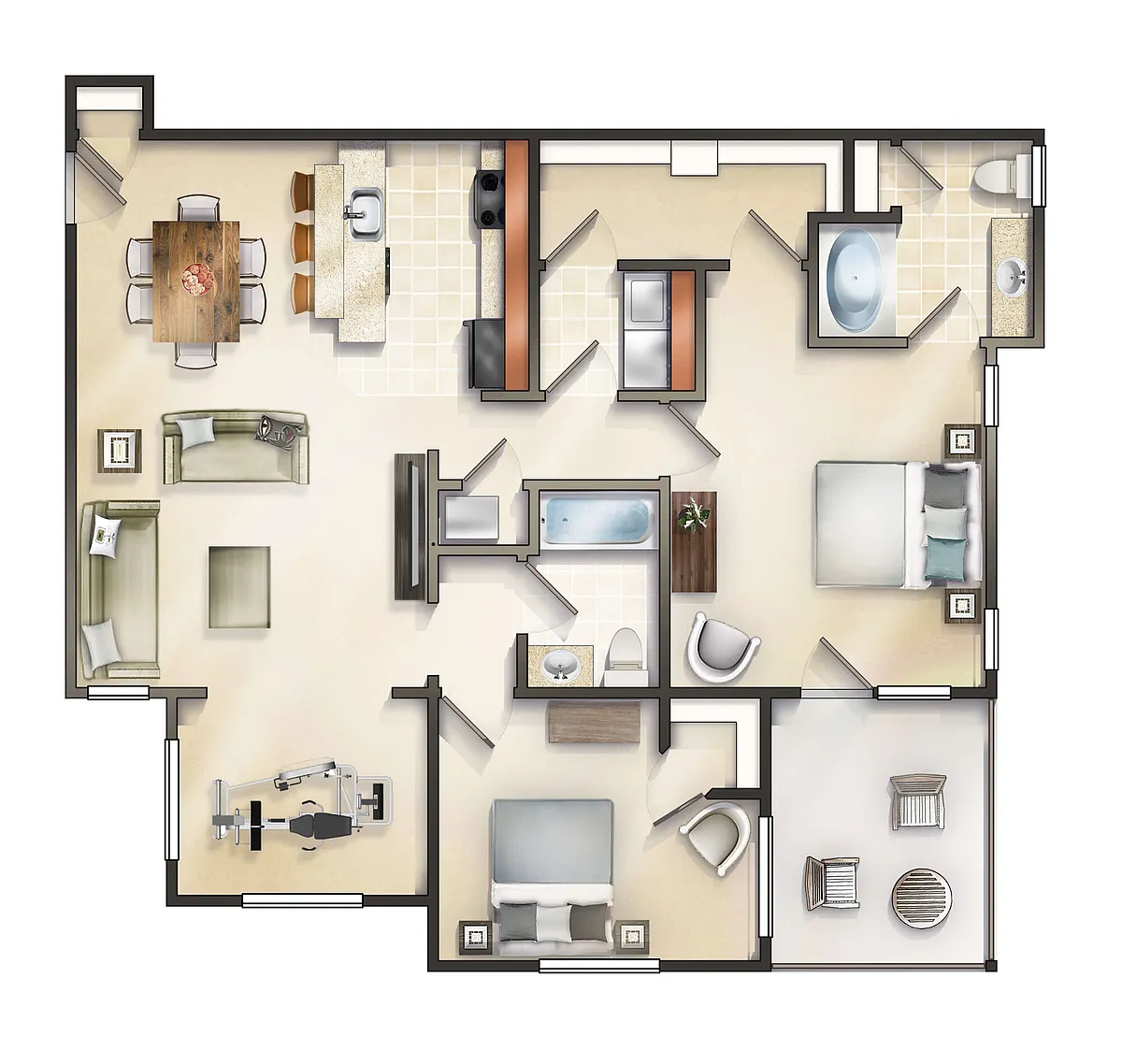 Floor plan The Belvedere with Balcony and