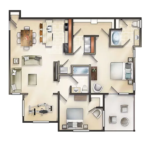 Floor plan The Belvedere with Balcony and