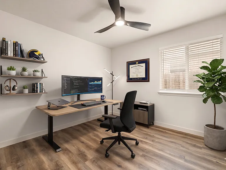 Bedroom 3 - staged as an office