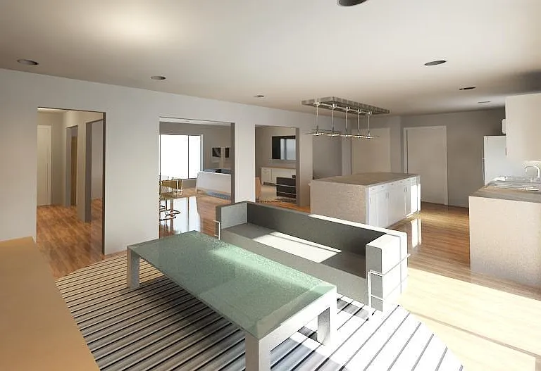 Open Living to Kitchen