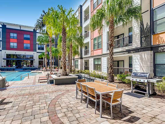 Poolside grilling area