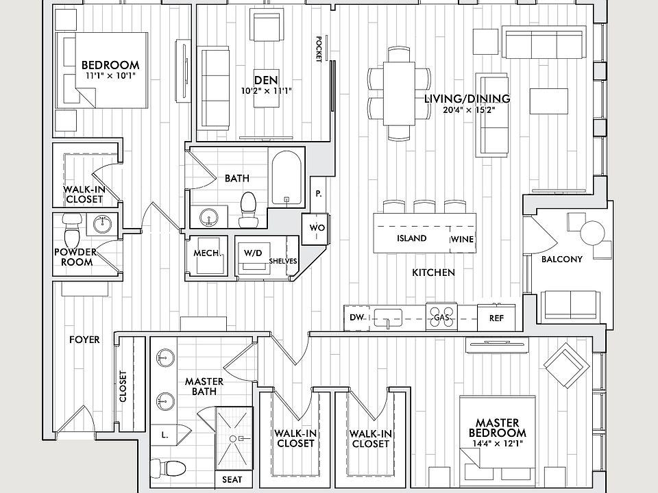 Residence D3 - Two Bedroom Den Guest Room