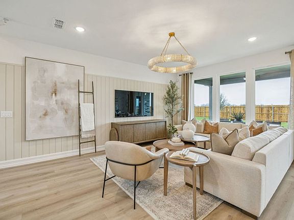 Spacious gathering room with large windows