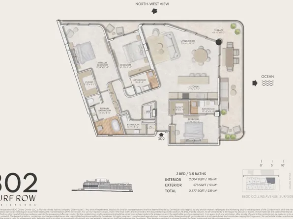 Residence 302 Plan, Surf Row Residences
