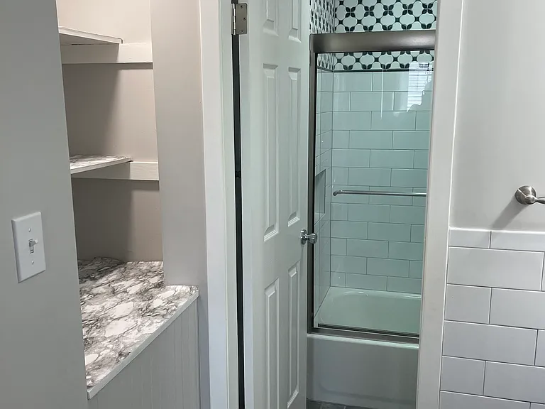 Walk way to bathroom