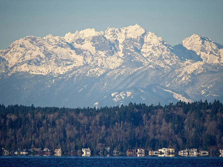 The Olympic mountains provide a close getaway destination