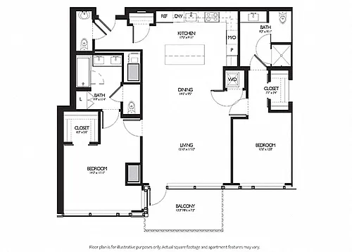 Floor plan 2 Bed 2.5 Bath