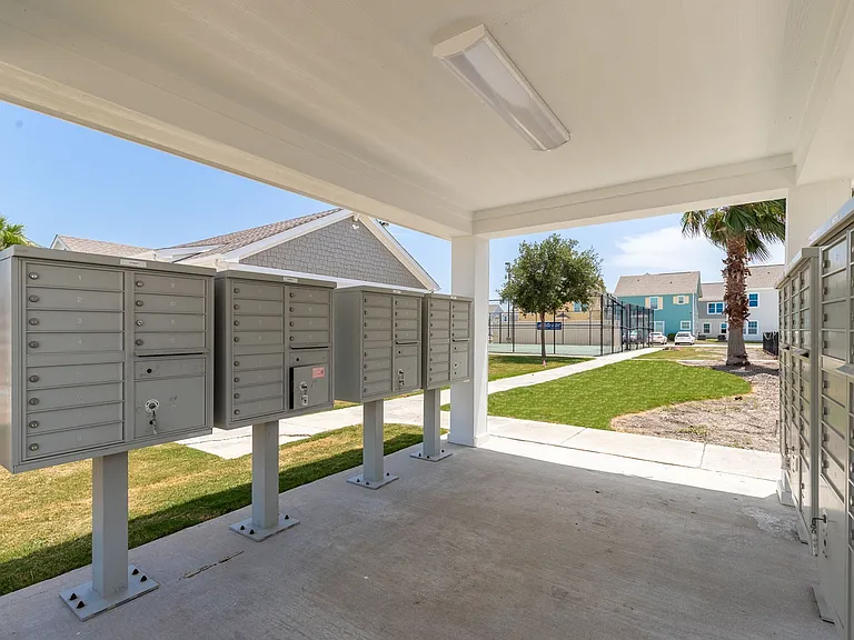 Convenient Outdoor Mailboxes in a Covered Area at Seaglass Apartments - Easy Corpus Christi Living