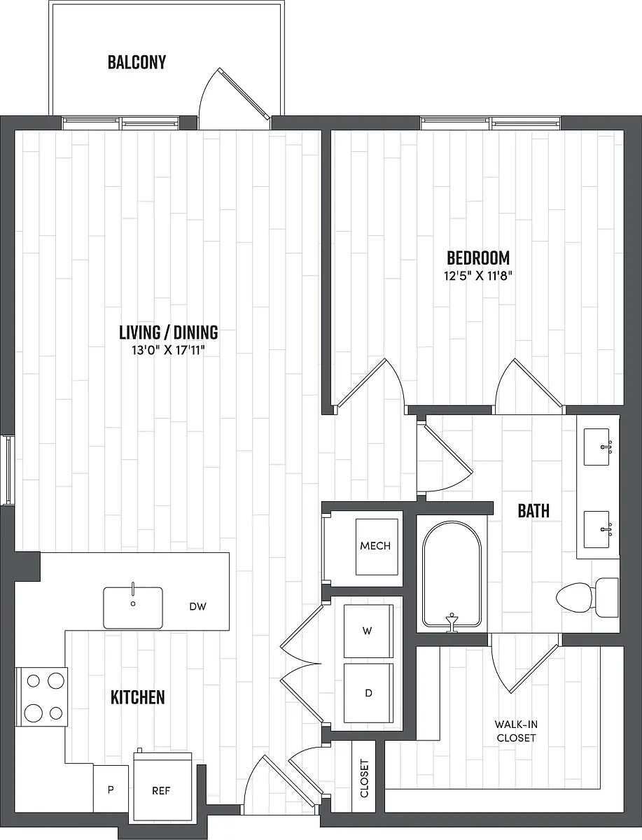 Floor plan 1 Bed/1 Bath-A9