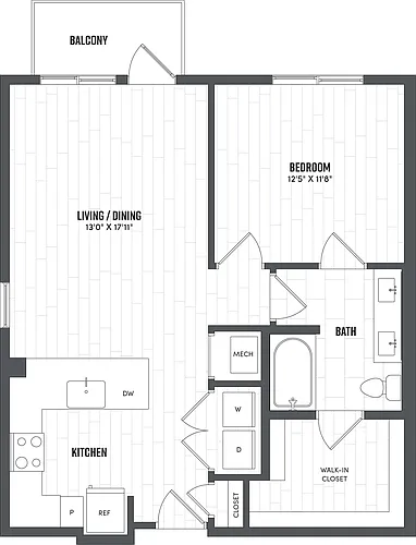 Floor plan 1 Bed/1 Bath-A9