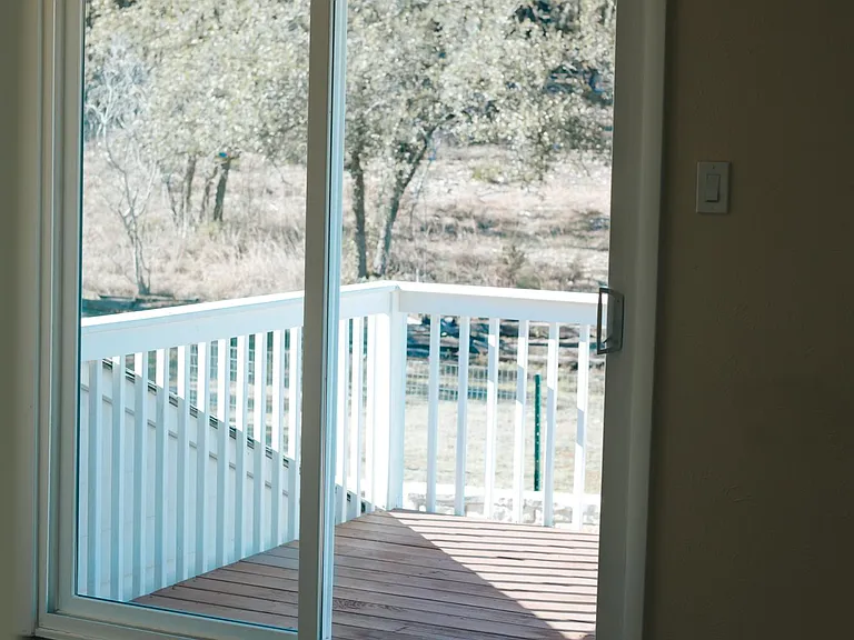 Sliding door to a private balcony
