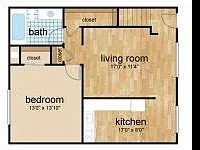 Floor plan 1 Bedroom Upper Floor