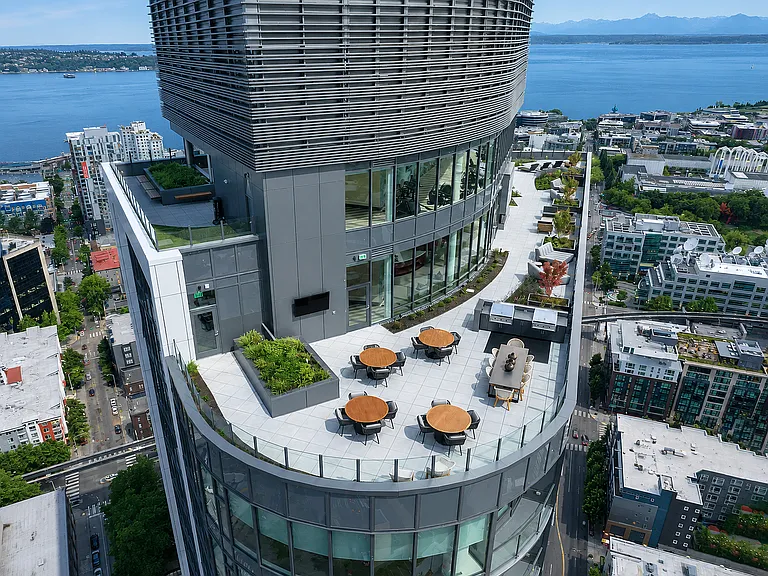 Outdoor terrace with grills