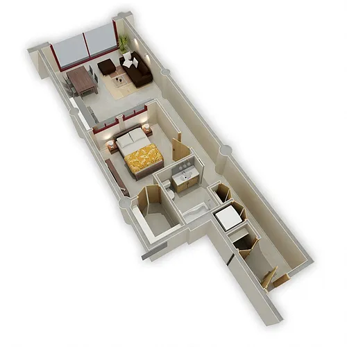 Floor plan One Bedroom N