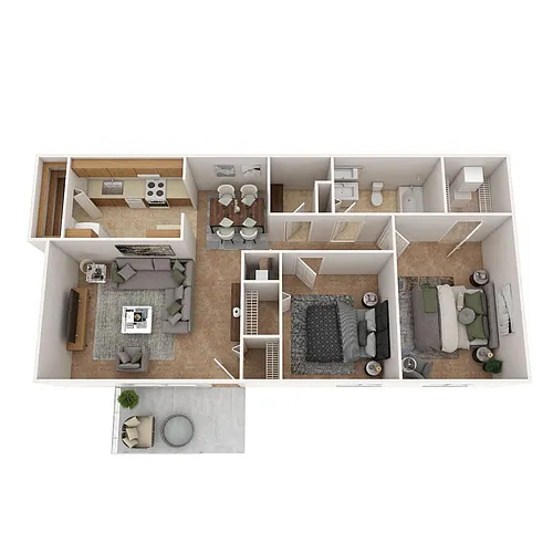 Floor plan Two Bedroom Garden