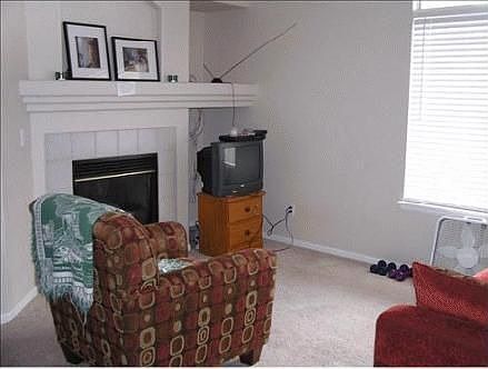 Living Rm w/ Gas Fireplace and Window