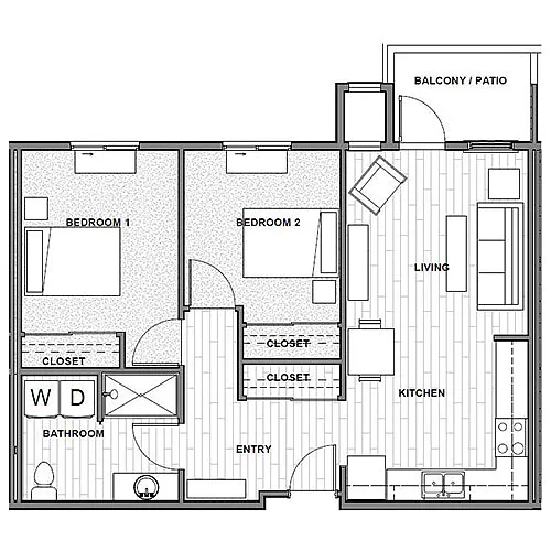 Floor plan 2 Bedrooms