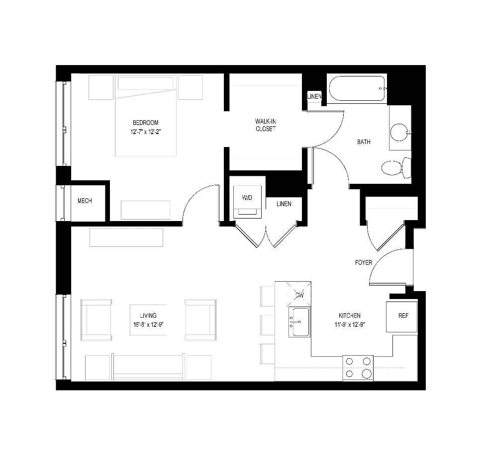 Floor plan 1 Bed I