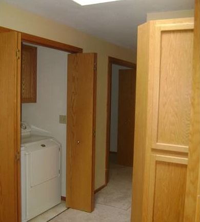 Hallway with laundry area