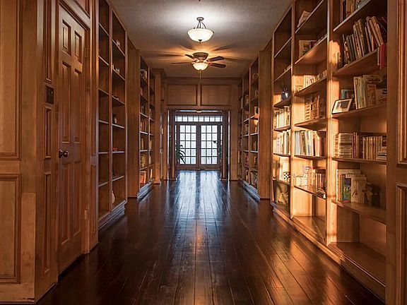8' wide library hall