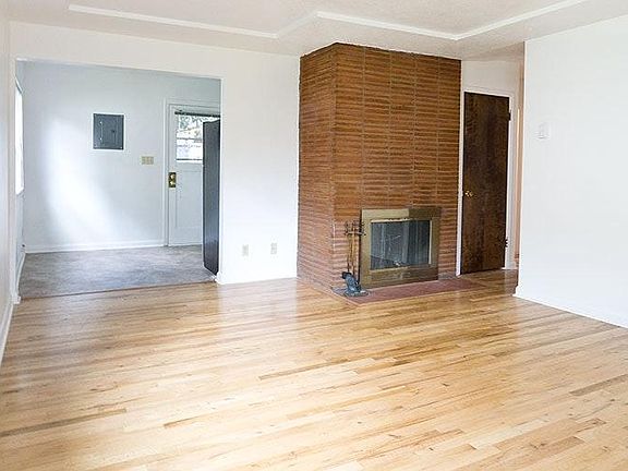 Fireplace, looking towards kitchen