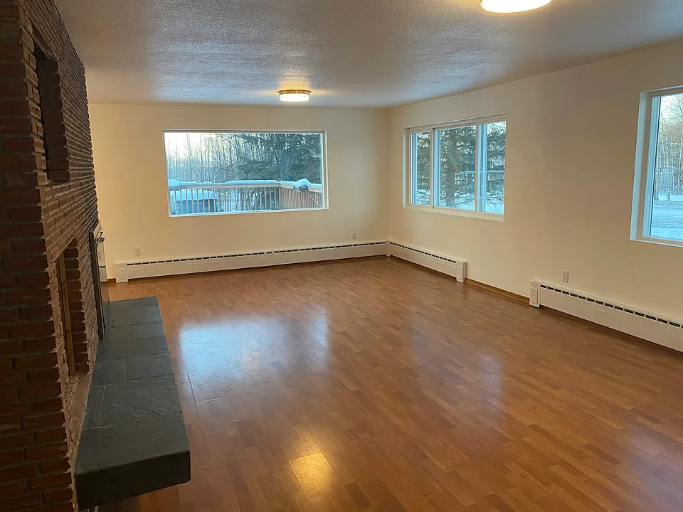 Living area with a fireplace