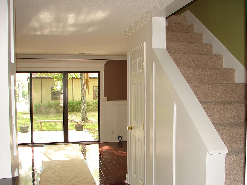 remodeled staircase and new carpeting