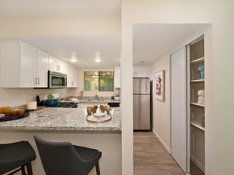Kitchen with bar seating