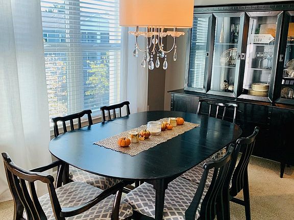 View of sunny dining area when furnished