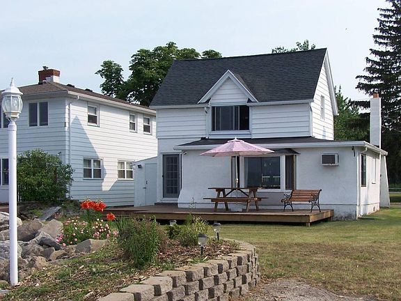 Front of property, on the lake shore.