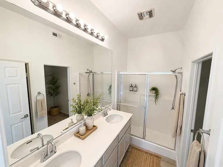 Primary Ensuite Bath Virtually Staged.