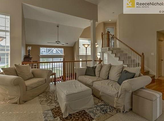 Large family room with fireplace.