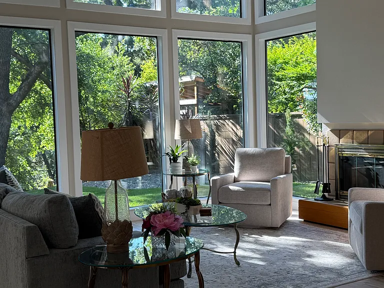 Great Room with floor to ceiling windows