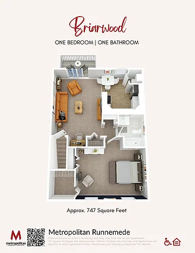 Floor plan Briarwood Reserve 1 Bedroom