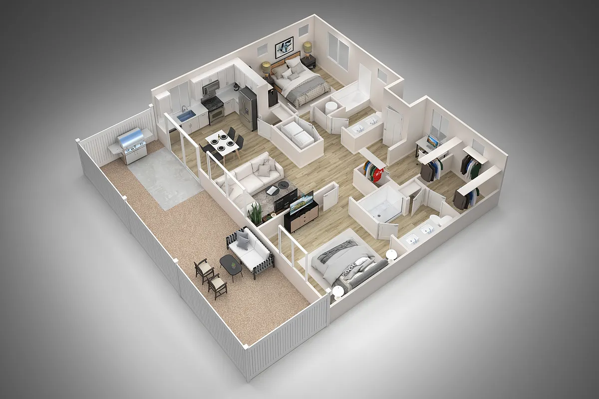 Floor plan 2 Bed/2 Bath
