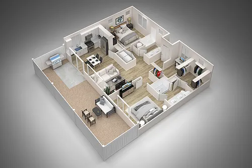 Floor plan 2 Bed/2 Bath