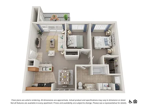 Floor plan Two Bedroom, One Bathroom